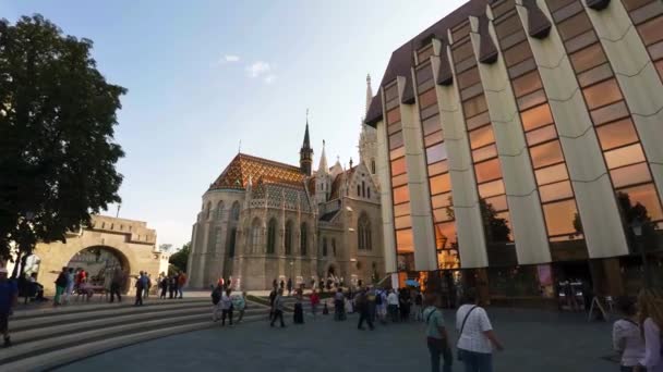 Iglesia Matthias Budapest Hungría Disparo Uhd — Vídeos de Stock