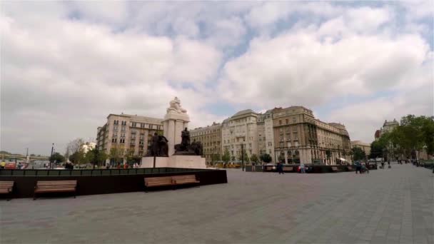 Památník Socha Budapešti Maďarsko Výstřel Uhd — Stock video