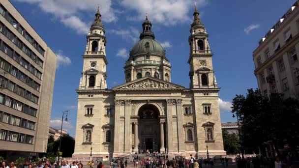 Stefansbasilikan Budapest Ungern Skjuten Uhd — Stockvideo