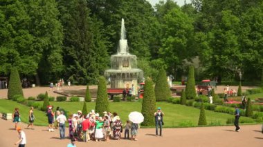 Roma çeşmeleri. Peterhof. Çeşmeler. Petrodvoretler. 4 bin. 4K, UHD 'de çekilmiş. 
