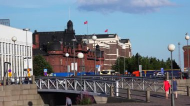 Helsinki 'deki eski gümrük binası. 4K içinde video 