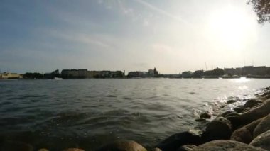 Liman, Helsinki 'deki liman. 4K, UHD 'de çekilmiş.