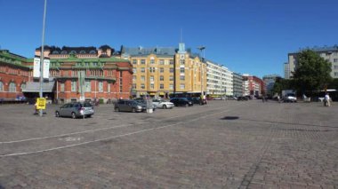 Helsinki. Manzaralar. Şehir sokakları. Finlandiya. 4K, UHD 'de çekilmiş.