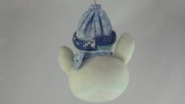 Noel Oyuncağı. Kardan adam. 4K, UHD 'de çekilmiş. Gerçek zamanlı..