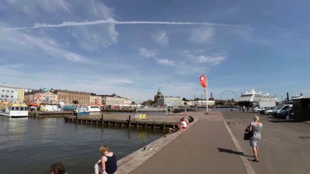 Helsinki Finlandia Verano 2015 Puerto Puerto Helsinki Disparo Uhd — Vídeos de Stock