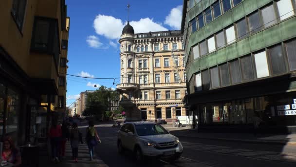 Helsinki Finland Sommer 2015 Helsinki Sehenswürdigkeiten Stadtstraßen Finnland Gedreht Uhd — Stockvideo