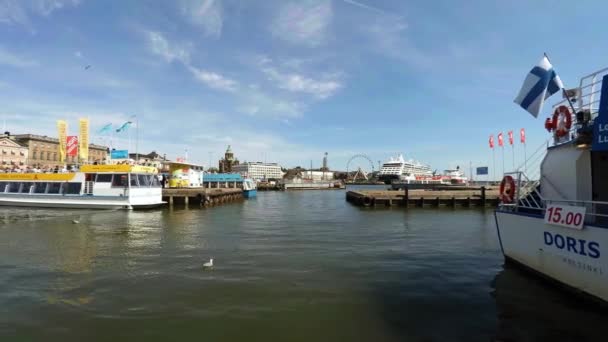 Der Hafen Der Hafen Helsinki Gedreht Uhd — Stockvideo
