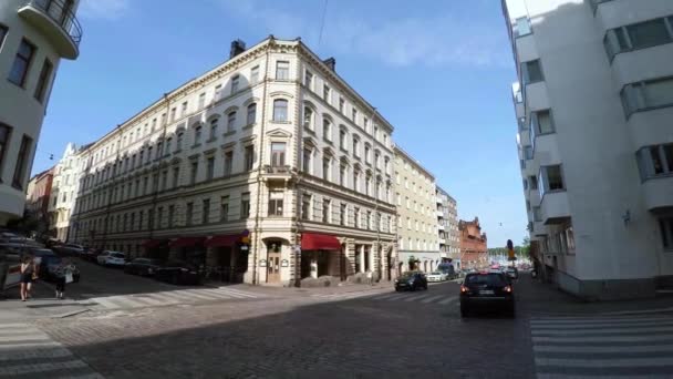 Helsinki Sehenswürdigkeiten Stadtstraßen Finnland Gedreht Uhd — Stockvideo