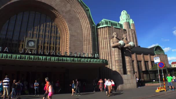 Helsinki Finland Yaz 2015 Helsinki Deki Tren Istasyonu Uhd Çekilmiş — Stok video