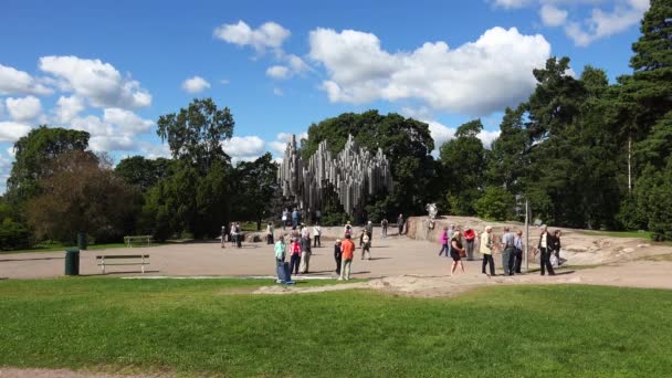 Helsinki Finlandia Verano 2015 Monumento Jan Sibelius Helsinki Órganos Video — Vídeos de Stock