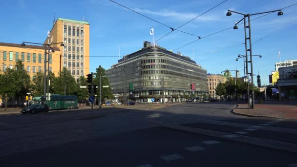 赫尔辛基 小夜叉城市街道 拍于4K Uhd — 图库视频影像