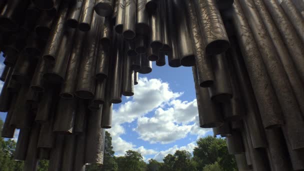 Monumento Jan Sibelius Helsinki Órganos Video — Vídeos de Stock