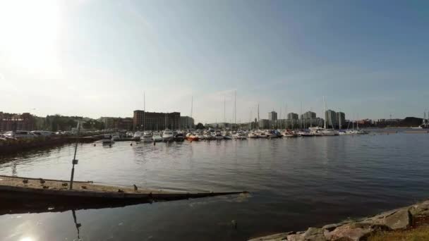 Порт Порт Хельсинки Выстрел Uhd — стоковое видео