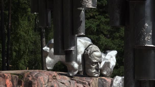 Pomnik Jana Sibeliusza Helsinkach Organy Wideo Rozdzielczości — Wideo stockowe