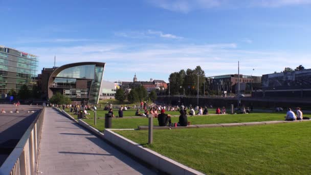 Helsinki Manzaralar Şehir Sokakları Finlandiya Uhd Çekilmiş — Stok video