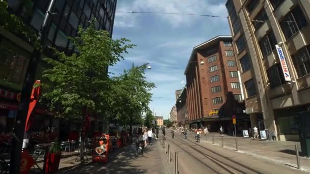 Helsinki Finland Sommer 2015 Helsinki Sehenswürdigkeiten Stadtstraßen Finnland Gedreht Uhd — Stockvideo