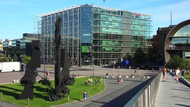 Helsinkiben Látnivalók Városi Utcák Finnország Lövés Ban Uhd — Stock videók