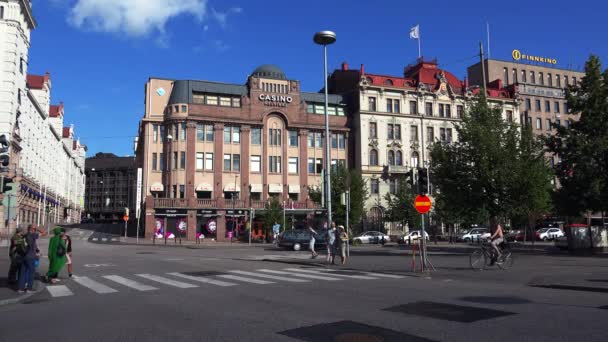 Helsinki Finland Sommer 2015 Helsinki Sehenswürdigkeiten Stadtstraßen Finnland Gedreht Uhd — Stockvideo