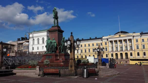 Pomnik Aleksandra Helsinkach Wideo Rozdzielczości — Wideo stockowe