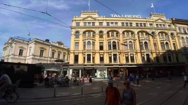 Helsinki Finnország Összefoglalás 2015 Helsinki Látnivalók Városi Utcák Finnország Lövés — Stock videók