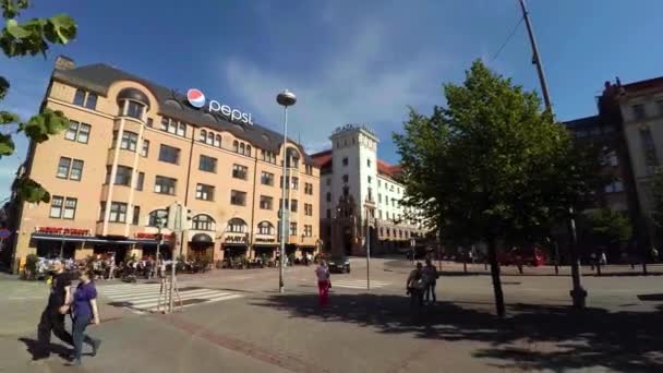 Helsinki Finland Sommer 2015 Helsinki Sehenswürdigkeiten Stadtstraßen Finnland Gedreht Uhd — Stockvideo