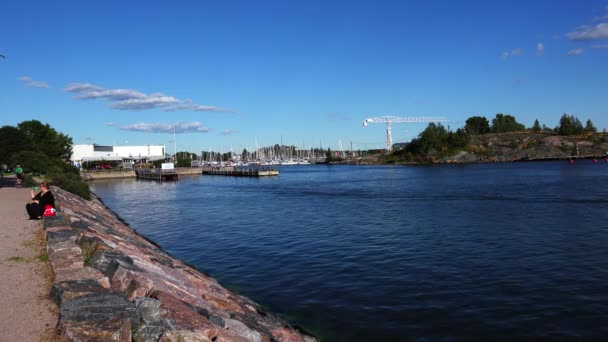 Liman Helsinki Deki Liman Uhd Çekilmiş — Stok video