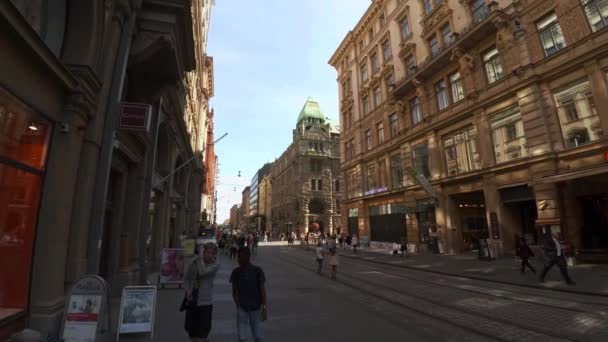 Helsinki Finland Summer 2015 Helsinki Bezienswaardigheden Stadsstraten Finland Neergeschoten Uhd — Stockvideo