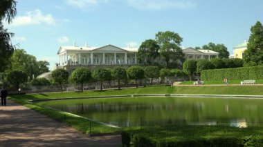 Cameron galerisi. Puşkin. Catherine Park. Tsarskoye Selo. Mimari. Anıtlar. Saraylar. 4K 'da video, UHD