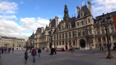 Ville Oteli, Paris Belediye Binası. Fransa. 4K 'da video, UHD