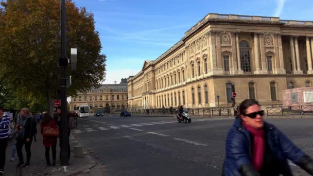 Louvre Museum Seni Terkenal Paris Perancis Video Uhd — Stok Video