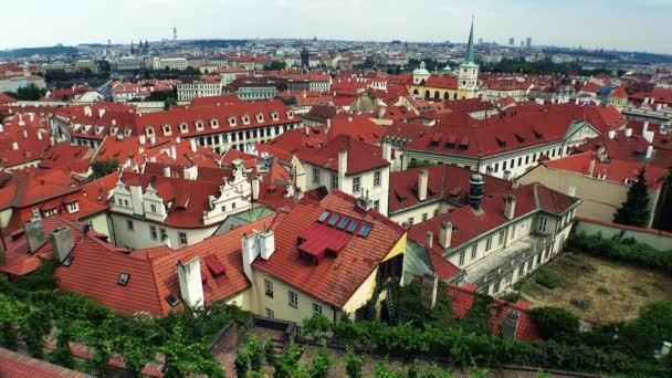 Praga Praga Antiga Vista Superior Arquitetura Casas Antigas Ruas Bairros — Vídeo de Stock