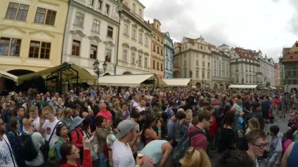 Prag Czech Republic Yaz 2015 Prag Astronomik Saati Eski Belediye — Stok video