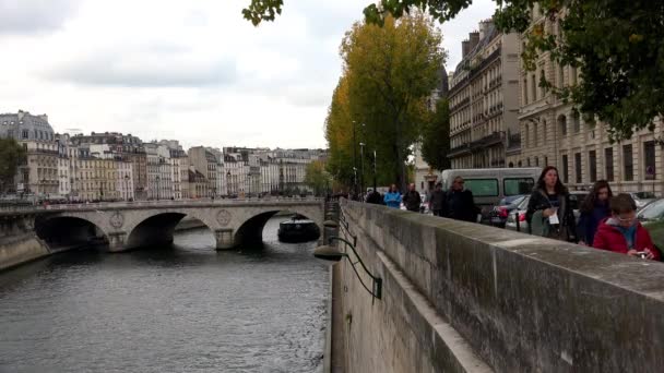 Die Seine Paris Frankreich Video Uhd — Stockvideo