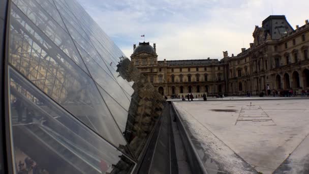 루브르 파리의 박물관 피라미드 프랑스 Uhd 비디오 — 비디오
