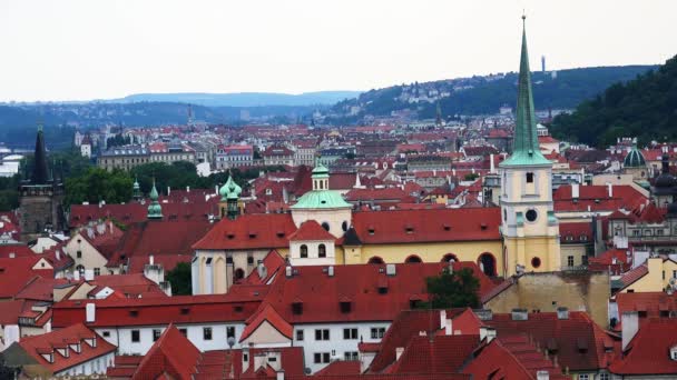 Praha Stará Praha Horní Pohled Architektura Staré Domy Ulice Čtvrti — Stock video