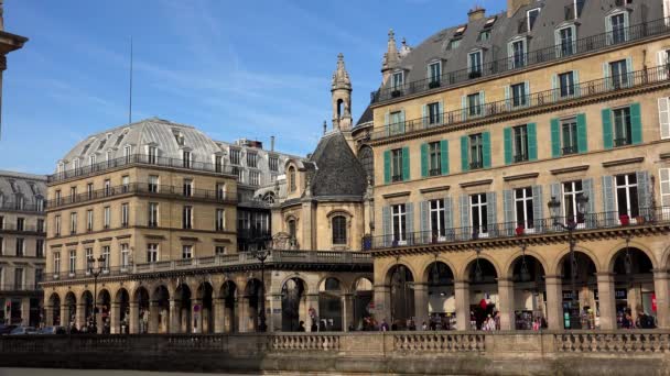 Paris Mimarlık Eğlence Eski Evler Sokaklar Mahalleler Konik Yerler Uhd — Stok video