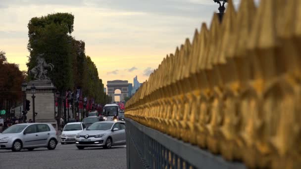 Αψίδα Του Θριάμβου Στο Παρίσι Στη Γαλλία Βίντεο Uhd — Αρχείο Βίντεο