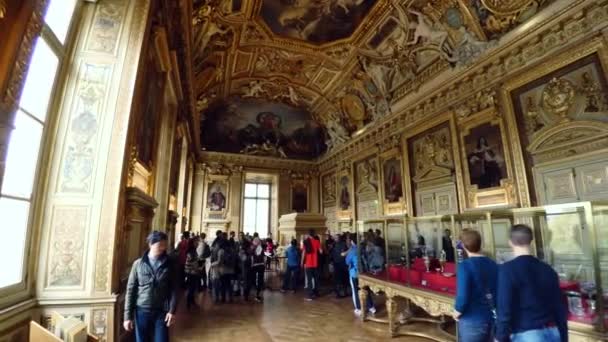 Kunstgalerie Van Het Louvre Museum Parijs Frankrijk Frankrijk Video Uhd — Stockvideo