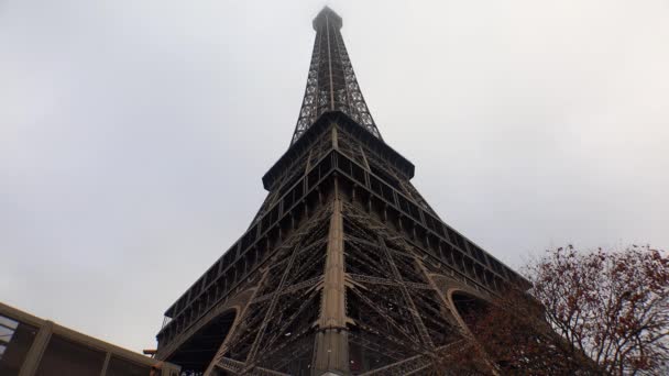 Eiffeltornet Paris Frankrike Skjuten Uhd — Stockvideo