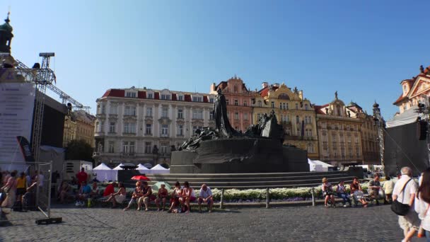 Praha Česká Republika Summer 2015 Staroměstské Náměstí Praze Česká Republika — Stock video