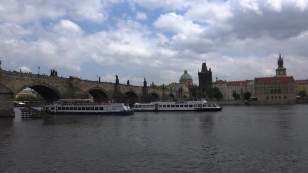 Ponte Charles Praga República Checa Vídeo Uhd — Vídeo de Stock