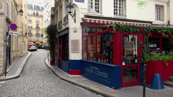 Ein Gemütliches Café Herzen Von Paris Video Uhd — Stockvideo