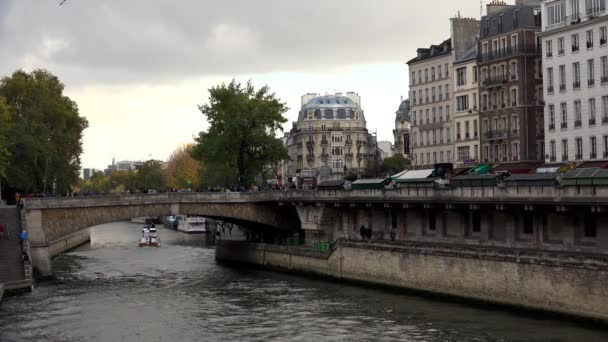 Řeka Seina Paříži Francie Video Uhd — Stock video