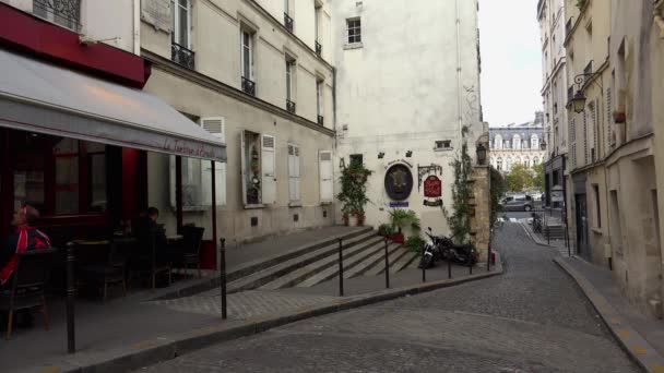 Paris Architektur Sehenswürdigkeiten Alte Häuser Straßen Und Stadtviertel Ikonische Orte — Stockvideo