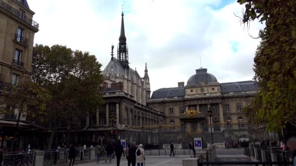 Iglesia Templo Centro París Francia Disparo Uhd — Vídeos de Stock