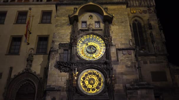 Πραγουε Τσεχικη Δημοκρατια Καλοκαιρι 2015 Αστρονομικό Ρολόι Πράγας Στο Παλιό — Αρχείο Βίντεο