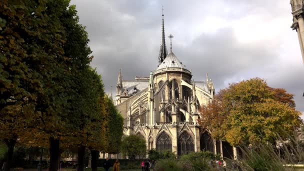 Notre Dame Kathedraal Van Parijs Frankrijk Uhd — Stockvideo