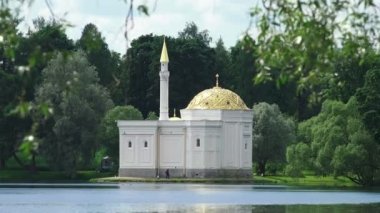 Türk hamamı. Puşkin. Catherine Park. Tsarskoye Selo. Mimari. Anıtlar. Saraylar. 4K 'da video, UHD