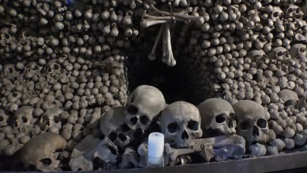 Ossuary Kostnice Çek Cumhuriyeti Kutna Hora Sedlec Video Uhd Gerçek — Stok video