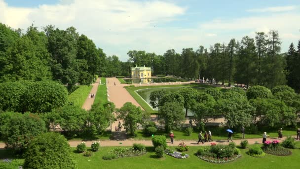 Bovenste Badhuis Pushkin Catherine Park Tsarskoje Selo Architectuur Monumenten Paleizen — Stockvideo